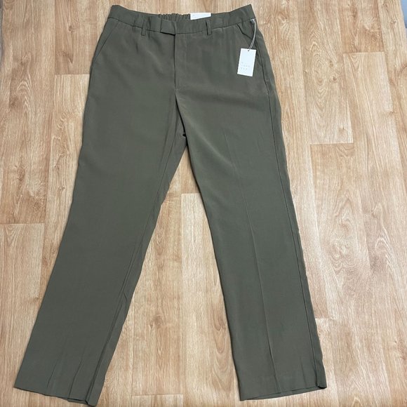 Olive Green Wide-Leg Women's Pants - Picture 2 of 11